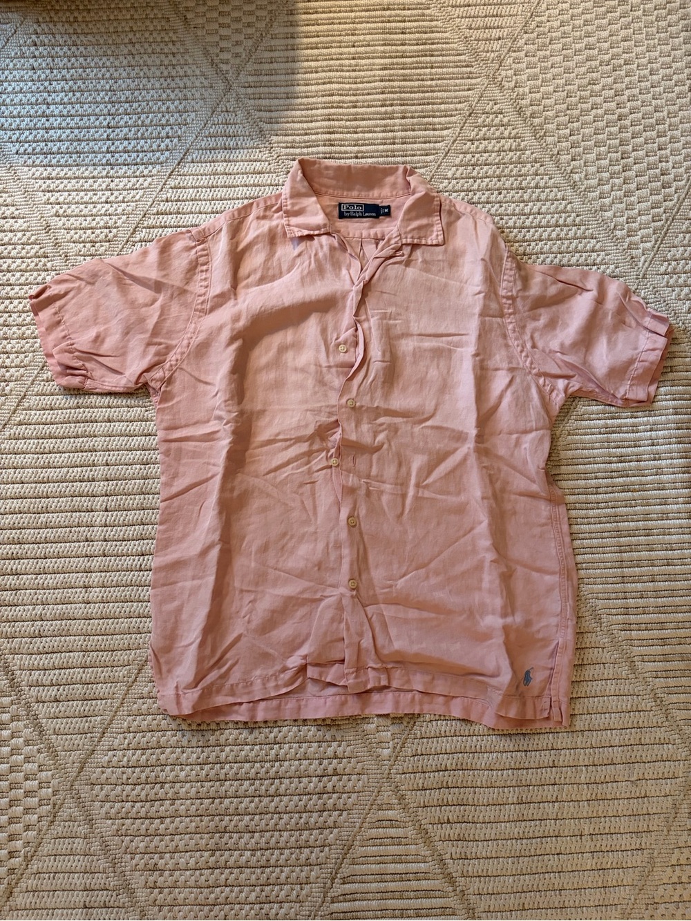 Ralph Lauren Men’s Short-Sleeve Button-Down Shirt in Light Pink
